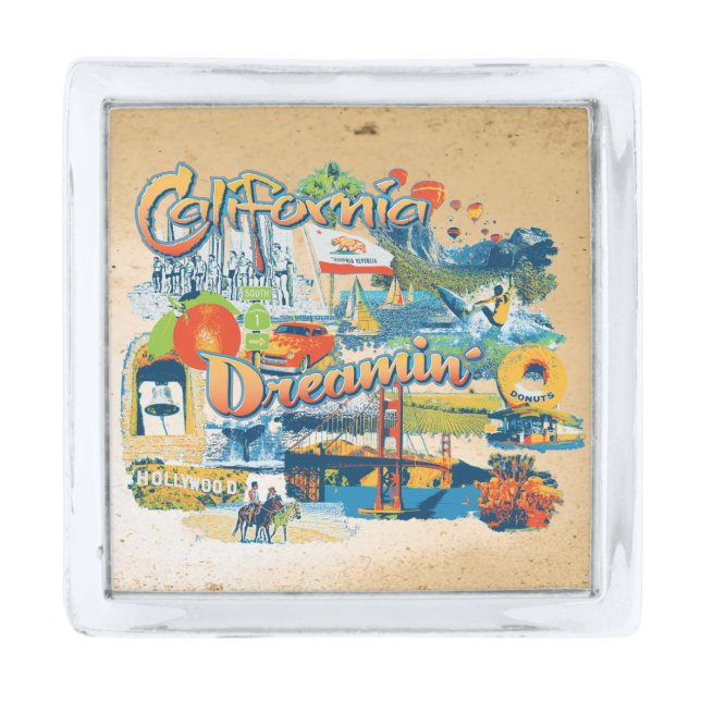 California Dreaming Silver Finish Lapel Pin (Front)