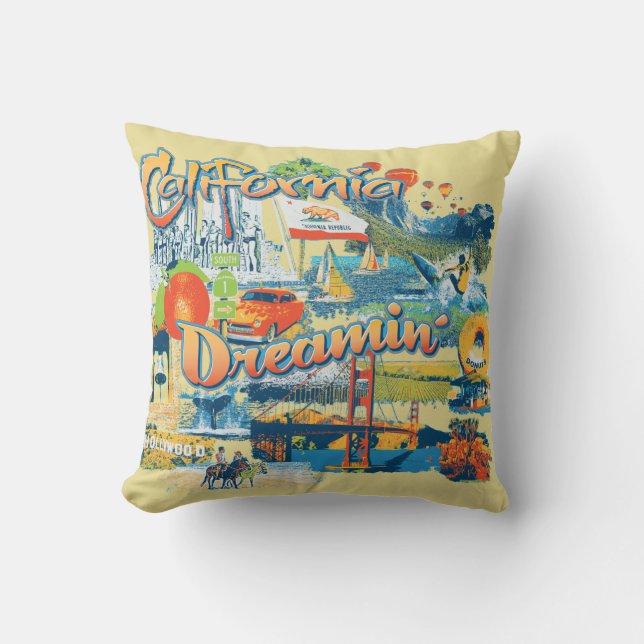 California Dreaming Throw Pillow (Front)
