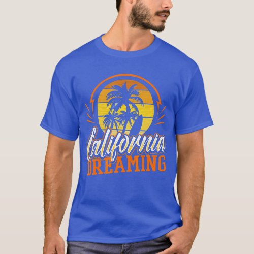 California Dreaming  Vintage Retro 70s Skyline Sur T_Shirt