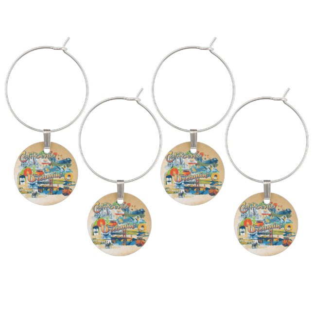 California Dreaming Wine Charm (Staggered)