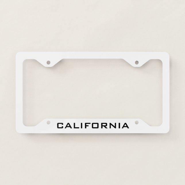 California Elegant White  License Plate Frame (Front)