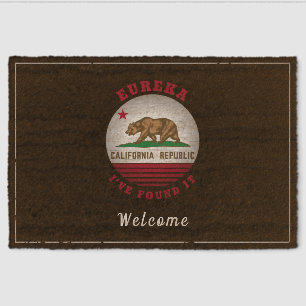 CALIFORNIA EUREKA STATE FLAG FIBER DOORMAT