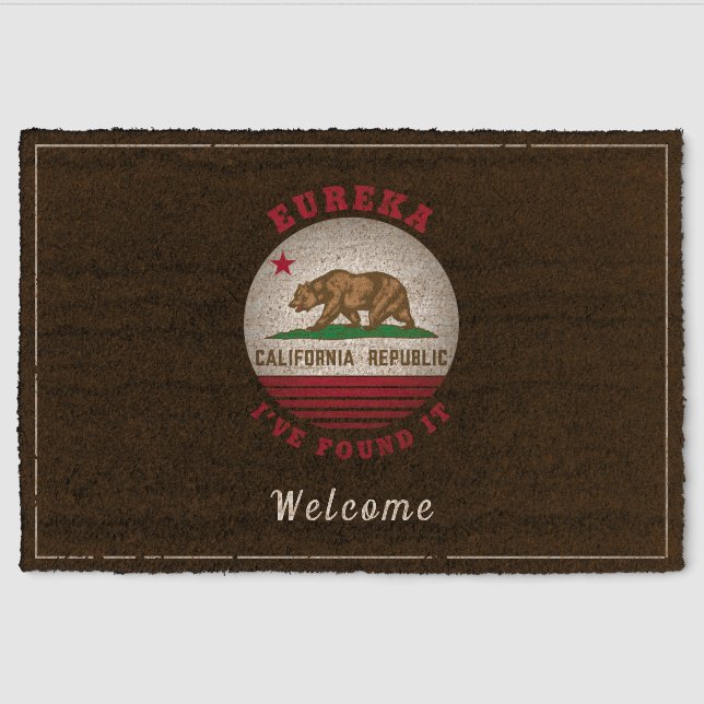 CALIFORNIA EUREKA STATE FLAG FIBER DOORMAT (Front)