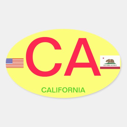 California European_Style Oval Bumper Sticker