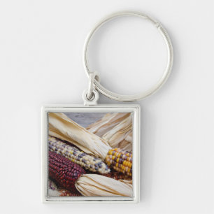 California. Fall Harvest Colorful Indian Corn Keychain
