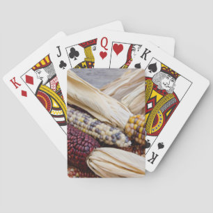 California. Fall Harvest Colorful Indian Corn Poker Cards