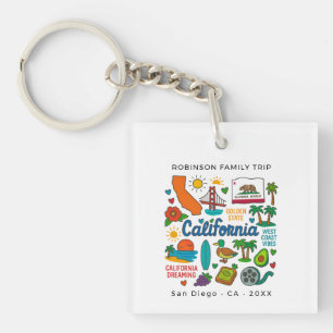 California Family Trip Custom Matching Keychain