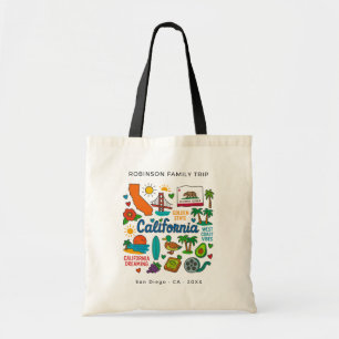 California Family Trip Custom Matching Tote Bag
