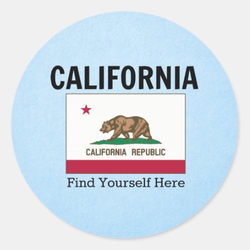 California Find Yourself Here Classic Round Sticker