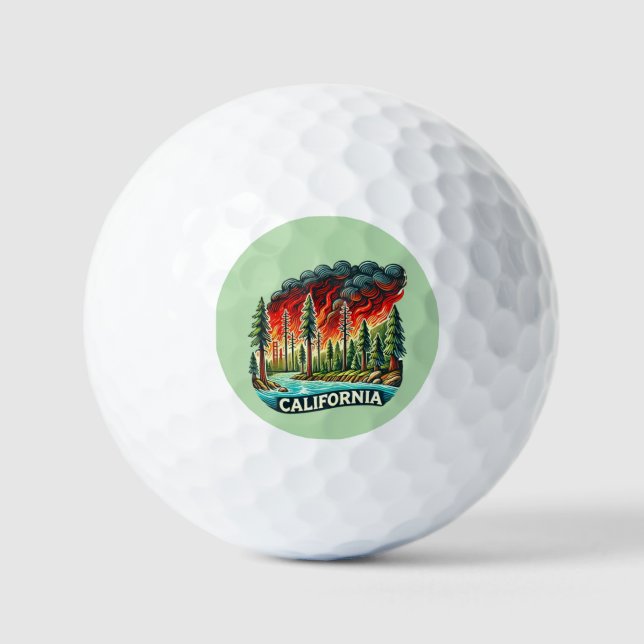 CALIFORNIA FIRE Keychain Golf Balls (Front)
