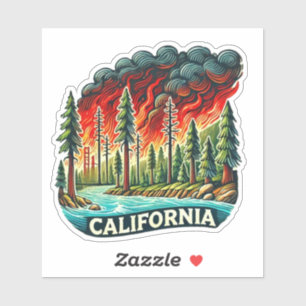 CALIFORNIA FIRE Keychain Sticker