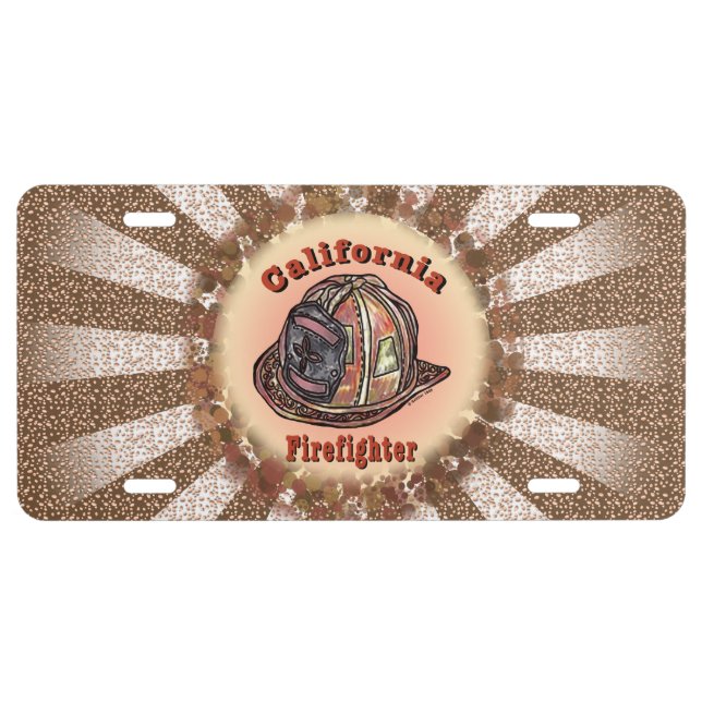 California Firefighter  License Plate (Front)