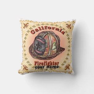 California Firefighter Throw Pillow