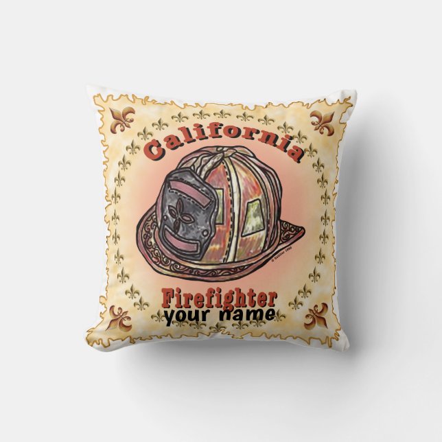 California Firefighter  Throw Pillow (Front)