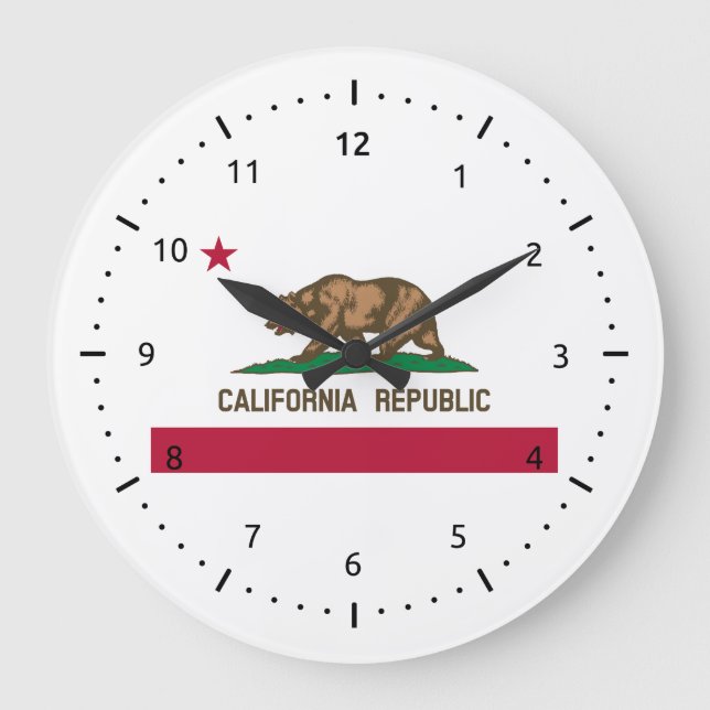 California flag, American state flag Large Clock (Front)