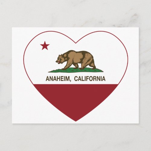california flag anaheim heart postcard