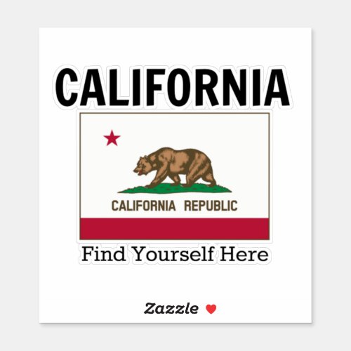 California Flag and Motto Sticker