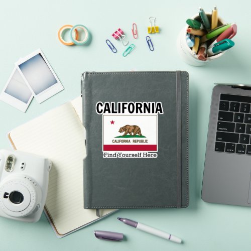 California flag and slogan sticker
