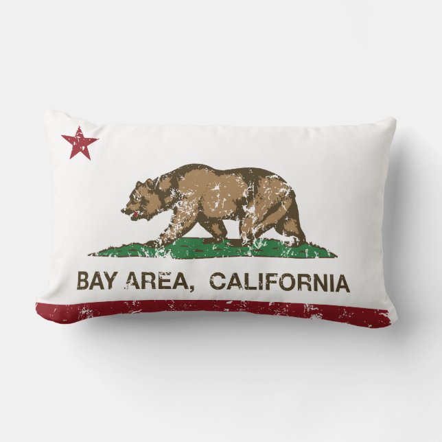california flag bay area distressed.png lumbar pillow (Front)