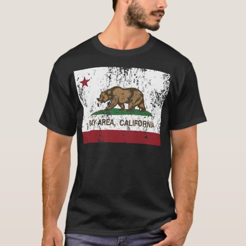 california flag bay area distressed T_Shirt