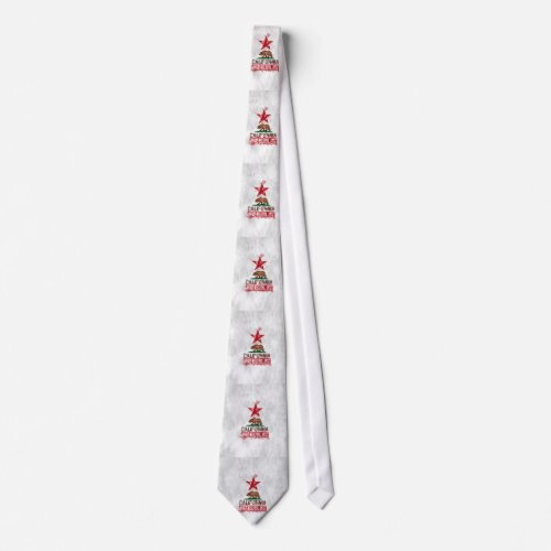 California Flag Bear in Painterly Style Neck Tie