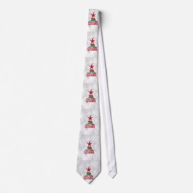 California Flag Bear in Painterly Style Neck Tie (Front)