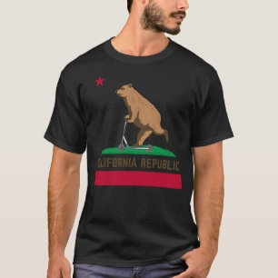 California Flag Bear Scooter Stunt Retro Scooter G T-Shirt