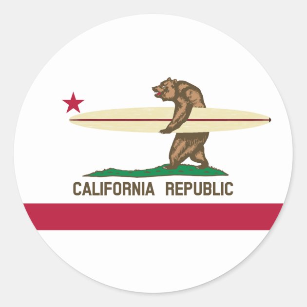 California Flag Surfboard sticker surfing decal surf 