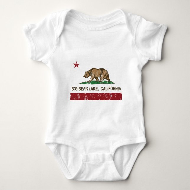 california flag big bear lake distressed baby bodysuit (Front)