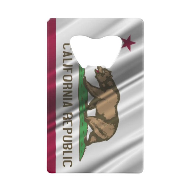 California Flag Bottle Opener Credit Card Size (Front)