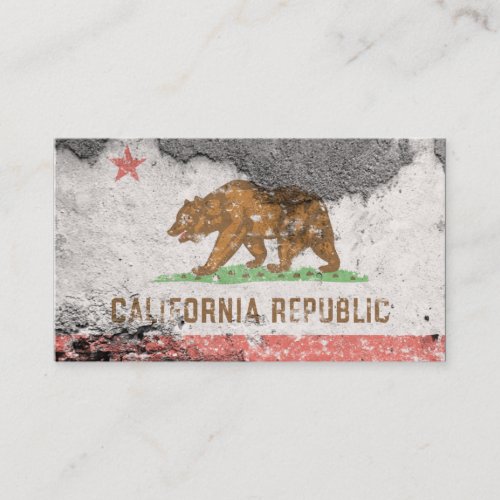 california flag brick wall business card