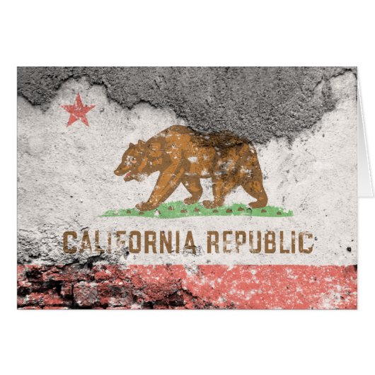 california flag brick wall cards (Front Horizontal)