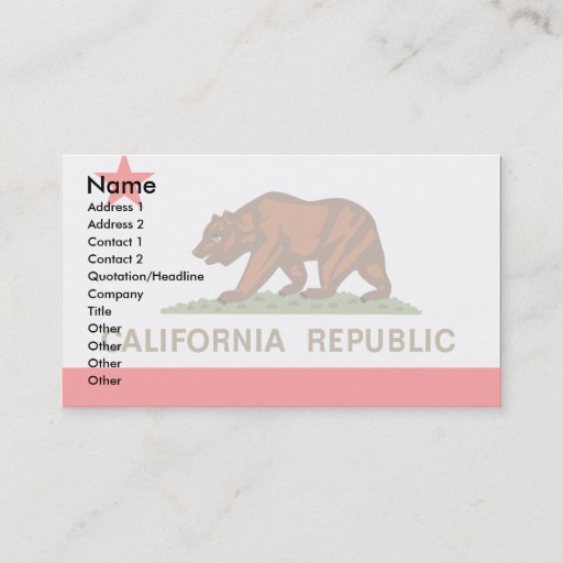 Customizable California Flag Business Cards