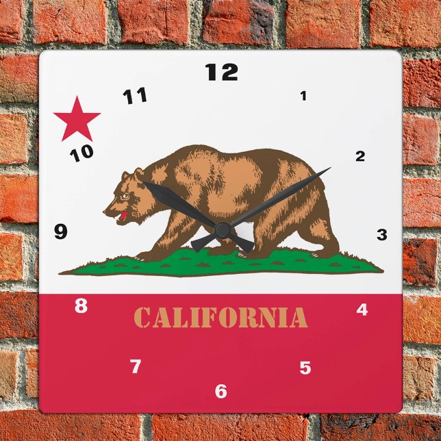 California Flag & California fashion /design USA Square Wall Clock (Creator Uploaded)
