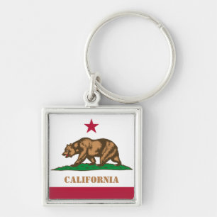 California flag & California holiday travel /sport Keychain