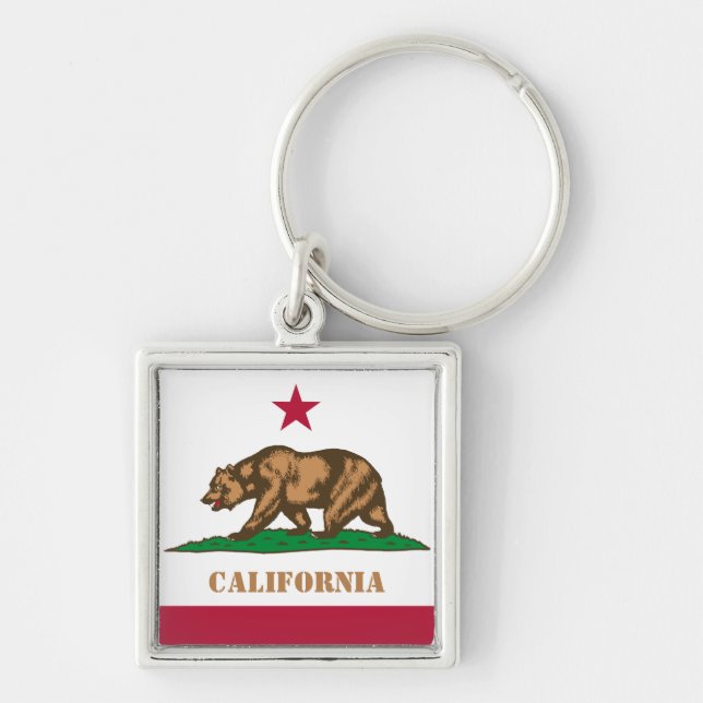 California flag & California holiday travel /sport Keychain (Front)