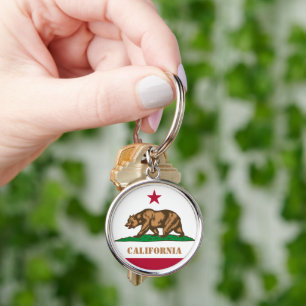 California flag & California holiday travel /sport Keychain