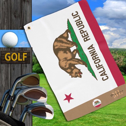 California flag  California monogrammed  golf Golf Towel