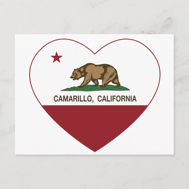 california flag camarillo heart postcard (Front)