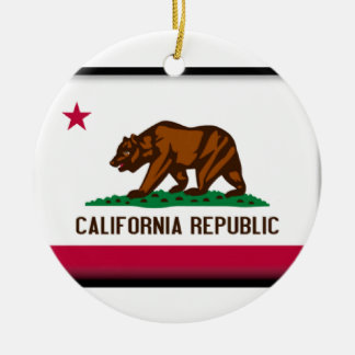 California Flag Ceramic Ornament
