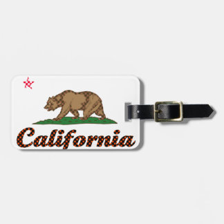 California Flag Checkered-Out Luggage Tag