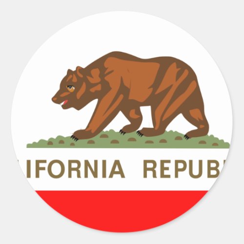 California Flag Classic Round Sticker