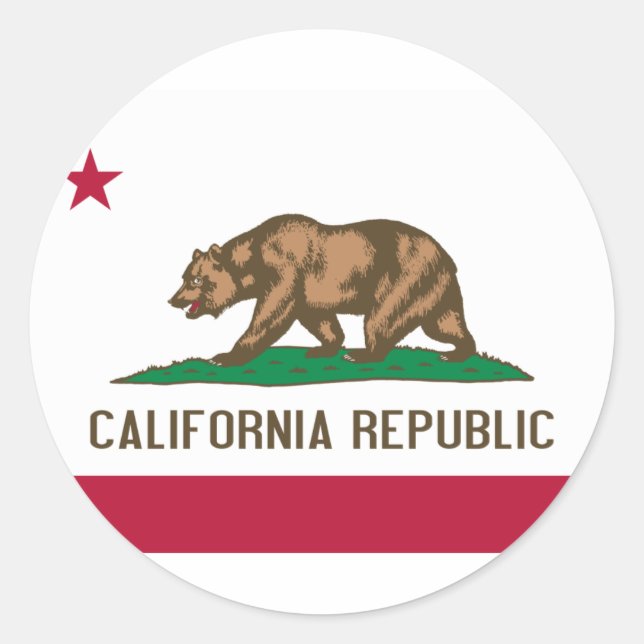 California Flag Classic Round Sticker (Front)