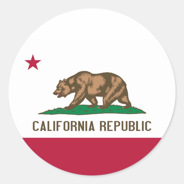 California Flag Classic Round Sticker (Front)