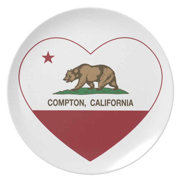 california flag compton heart plates