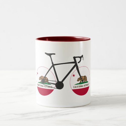 California Flag Cycling Two_Tone Coffee Mug