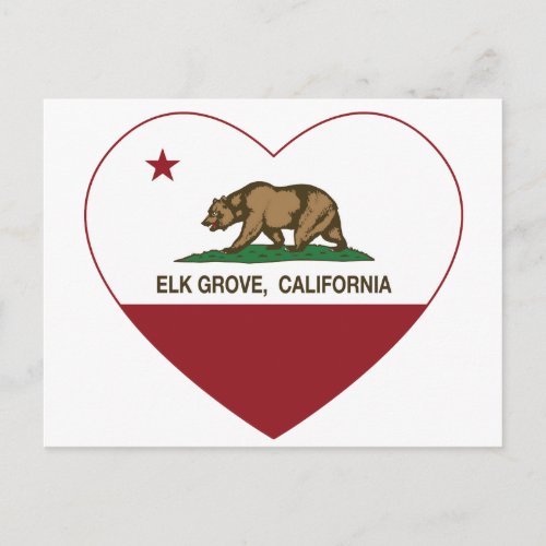 california flag elk grove heart postcard