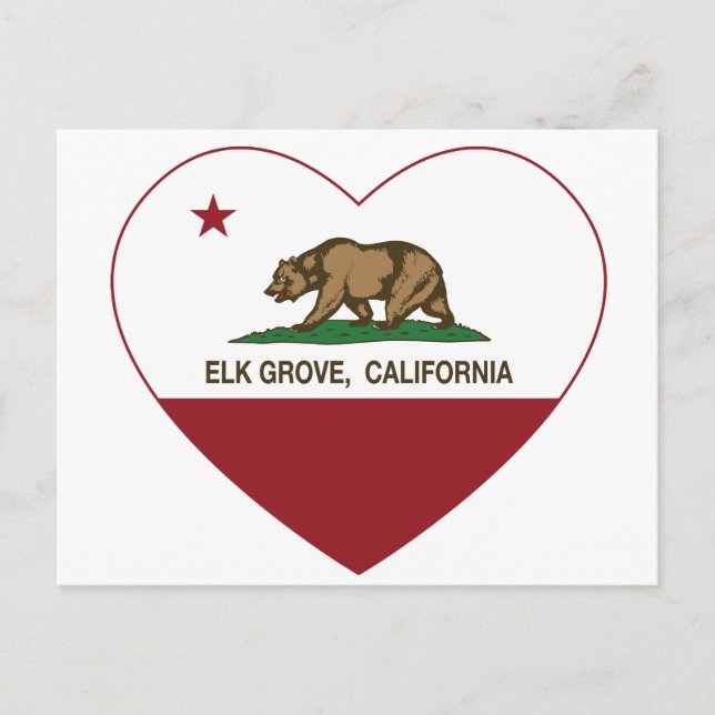 california flag elk grove heart postcard (Front)