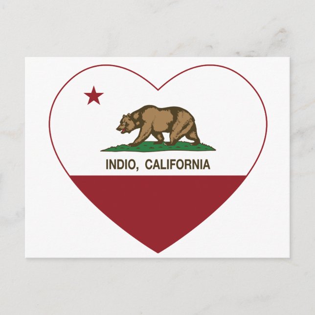 california flag indio heart postcard (Front)