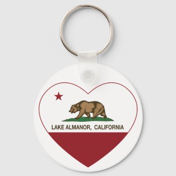 California Flag Lake Almanor Heart Keychain by LgTshirts at Zazzle